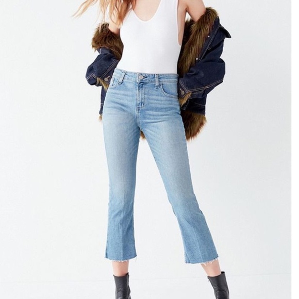 BDG Kick Flare High Rose Cropped Jeans